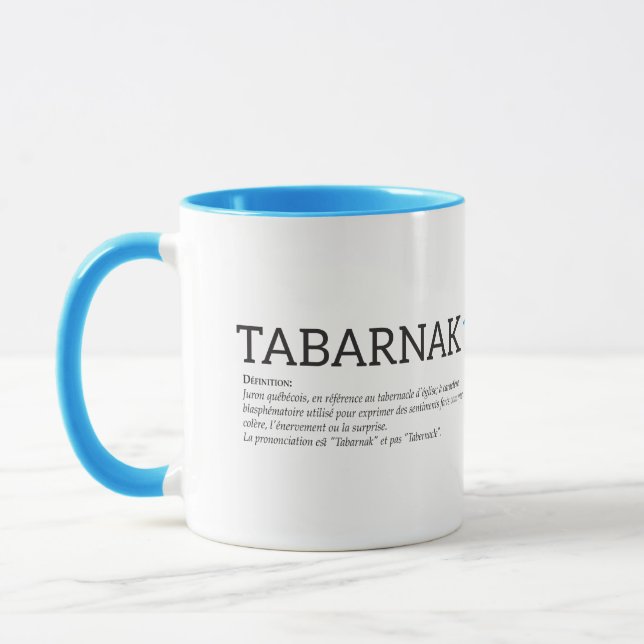 Québec Tabarnak Juron Joual Humour Français Mug (Left)