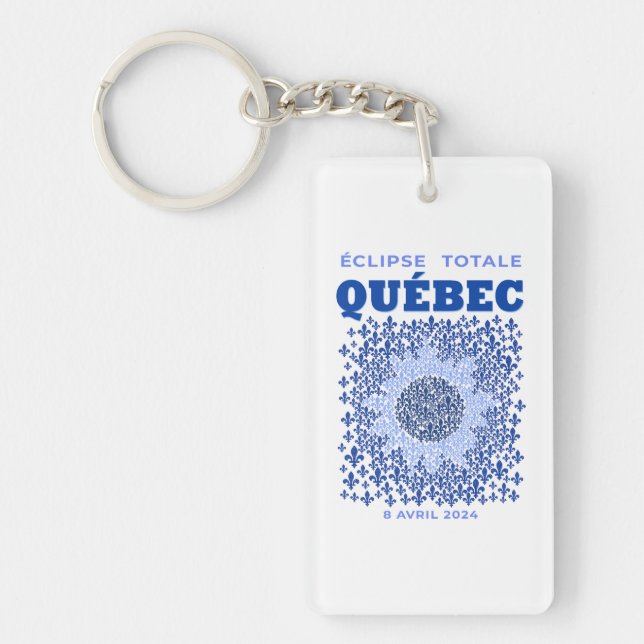 Quebec Total Eclipse Acrylic Keychain (Front)