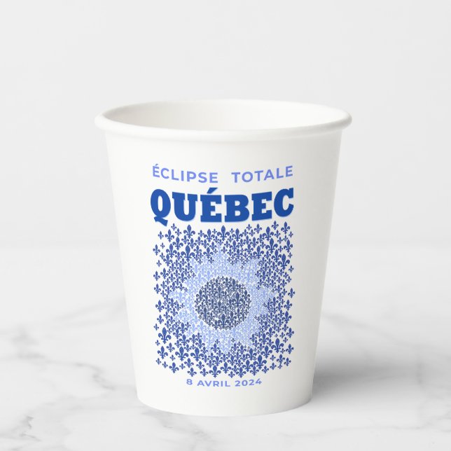 Quebec Total Eclipse Paper Cups (Front)