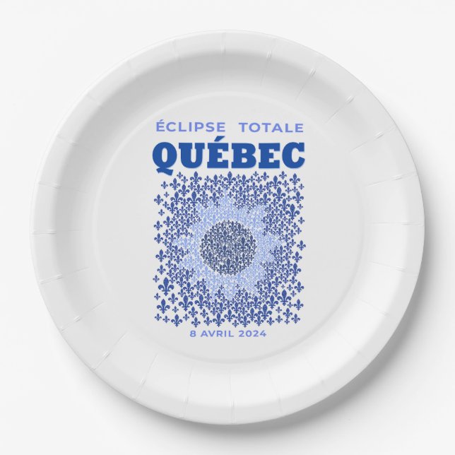 Quebec Total Eclipse Paper Plates (Front)