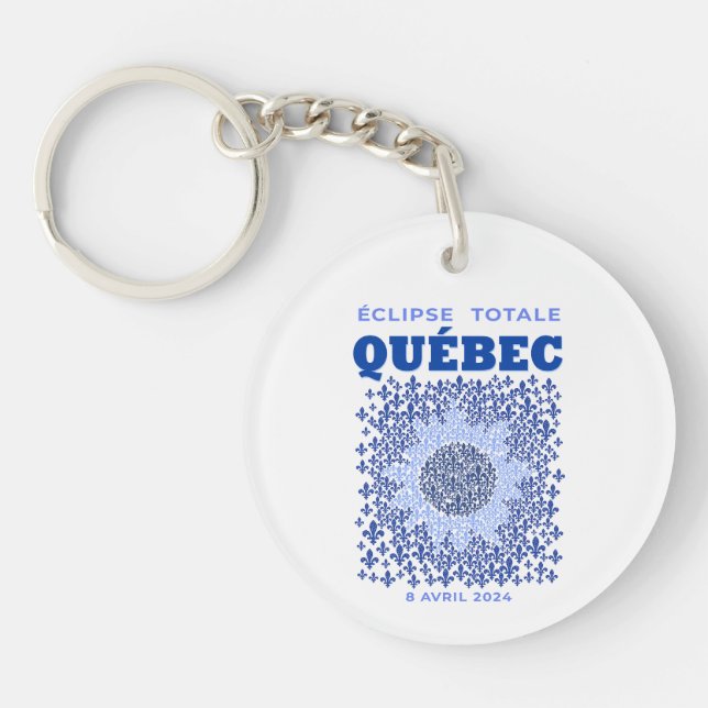 Quebec Total Eclipse Round Keychain (Front)