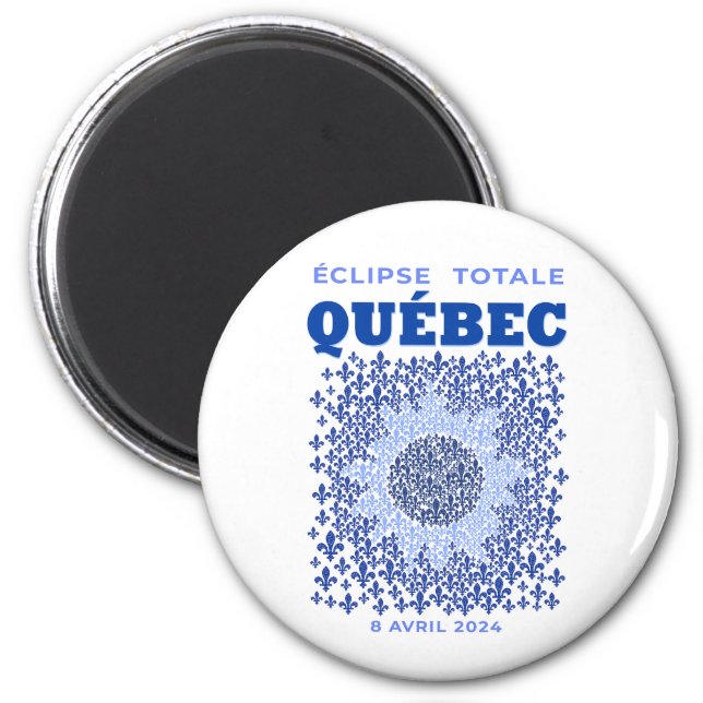 Quebec Total Eclipse Round Magnet (Front)