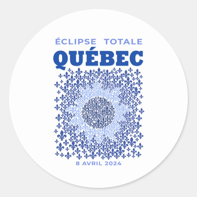 Quebec Total Eclipse Round Sticker (Front)