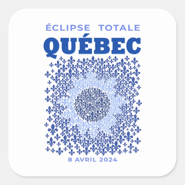 Quebec Total Eclipse Square Sticker (Front)