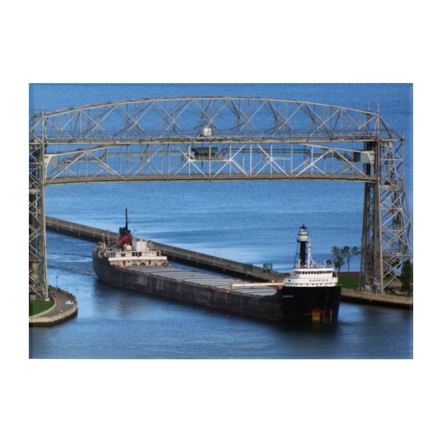Quebecois & Duluth Aerial Lift Bridge acrylic art (Front)