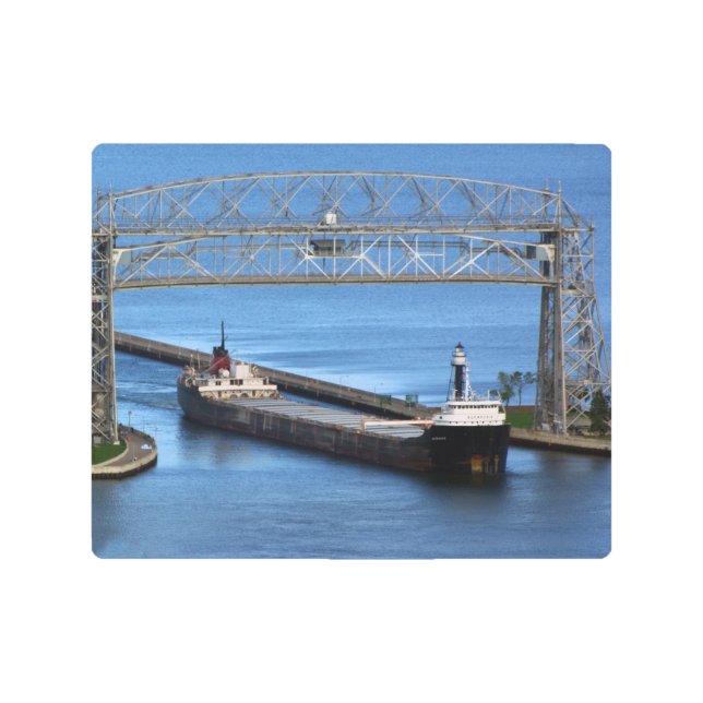 Quebecois & Duluth Aerial Lift Bridge metallic art (Front)