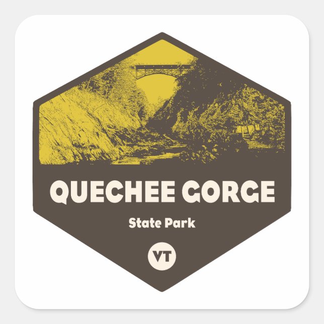 Quechee Gorge State Park Vermont Square Sticker (Front)