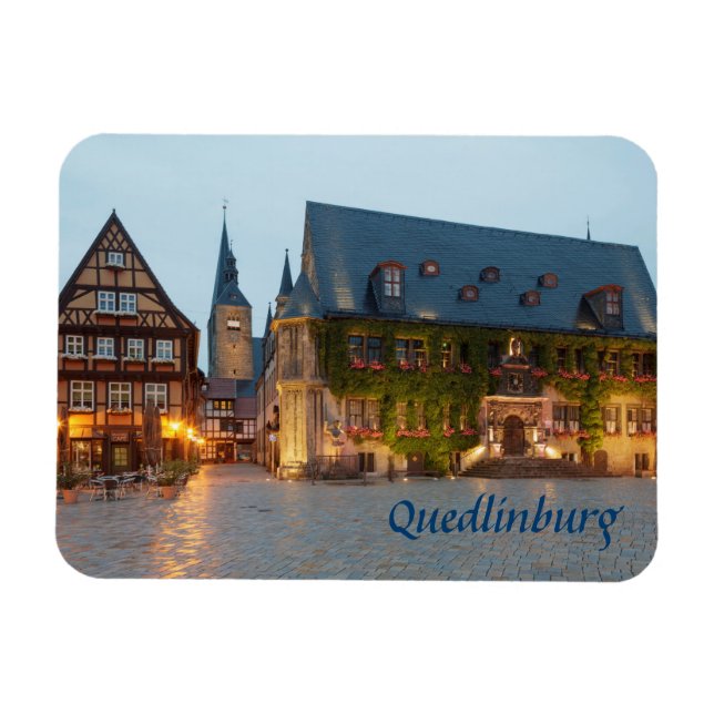 Quedlinburg night photo magnet (Horizontal)