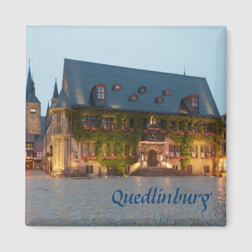 Quedlinburg night photo magnet