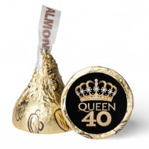 Queen 40 Birthday Black And Gold Crown Glam Design Hershey®'s Kisses®