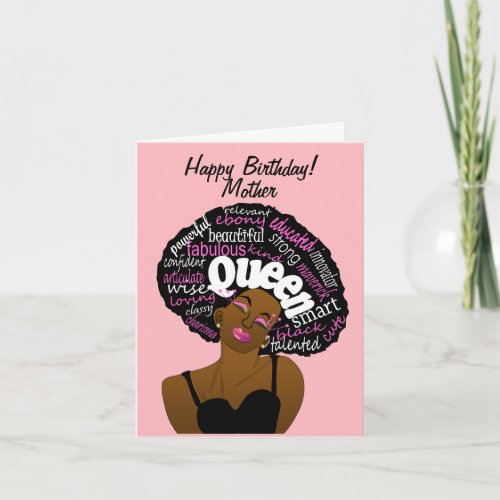 Queen African American Mother Birthday Card