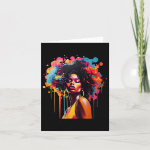 Queen Afro Melanin Dripping Juneteenth African Card
