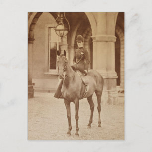 Queen Alexandra on horse sidesaddle 1870-ies Postcard