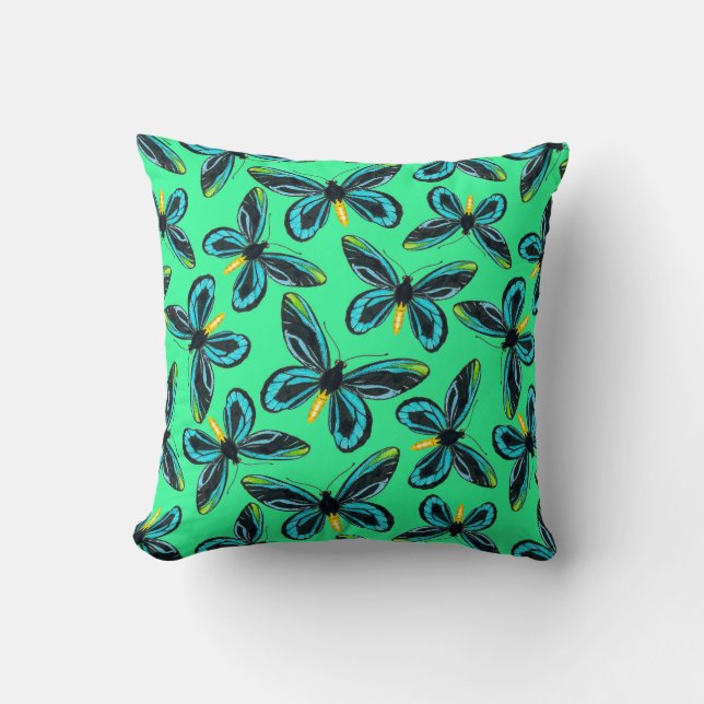 Queen Alexandra' s birdwing butterfly pattern Throw Pillow (Front)