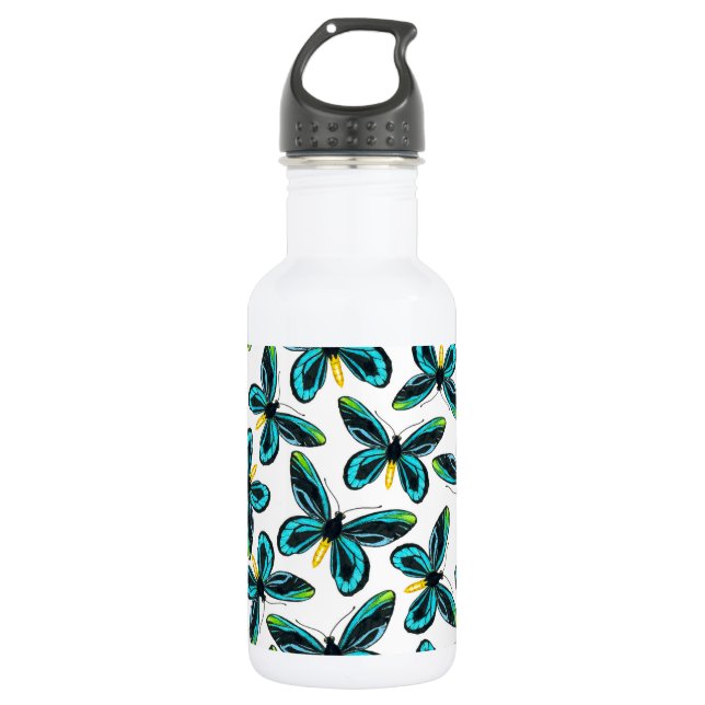 Queen Alexandra' s birdwing butterfly pattern Water Bottle (Front)