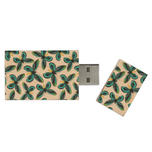 Queen Alexandra' s birdwing butterfly pattern Wood USB Flash Drive