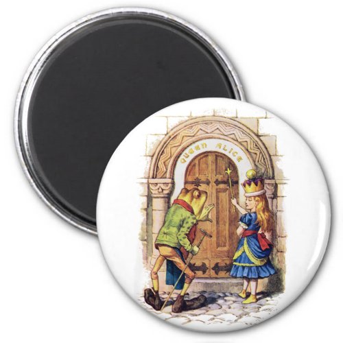 QUEEN ALICE AND THE FROG AT THE CASTLE DOOR MAGNET