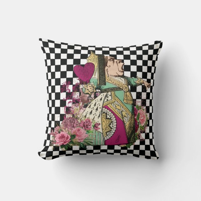 Queen Alice in Wonderland Elegant Throw Pillow (Front)