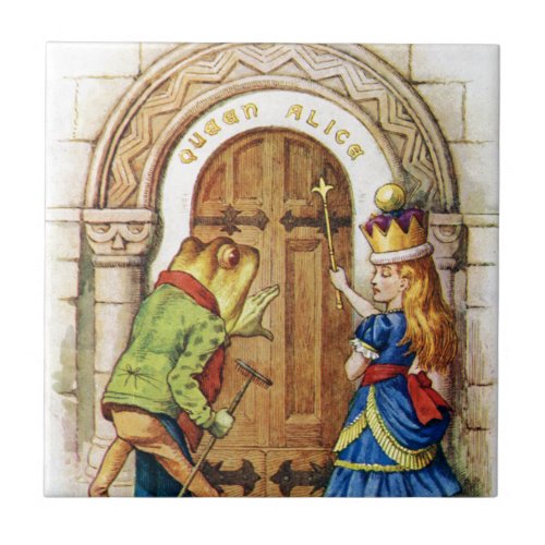 Queen Alice  the Frog in Wonderland Tile