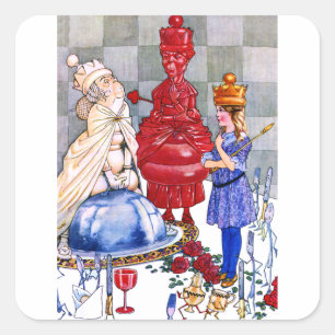 Queen Alice, the Red Queen and White Queen Square Sticker