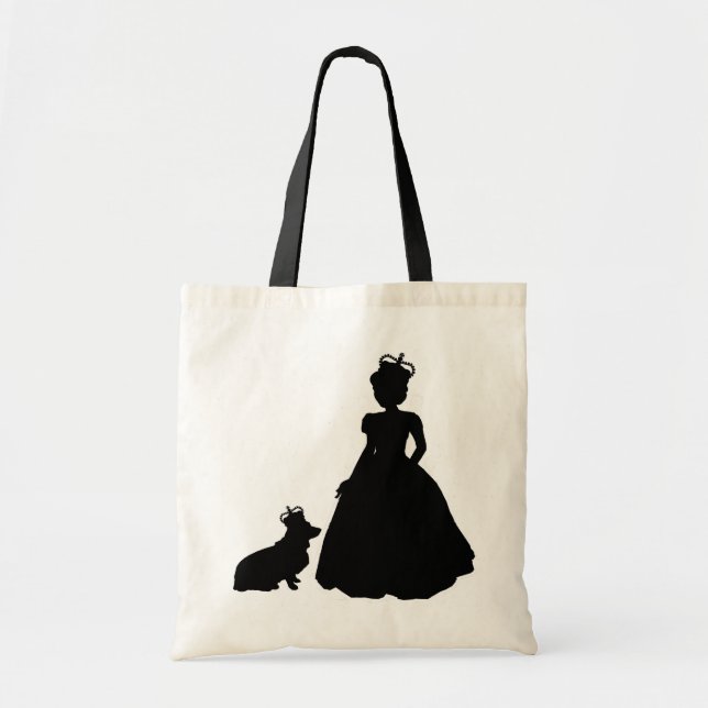Queen and Corgi royal tote bag (Front)