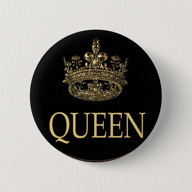 Queen and Crown Emblem Button (Front)