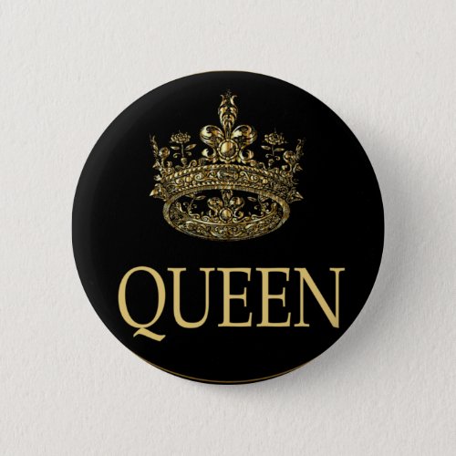 Queen and Crown Emblem Button