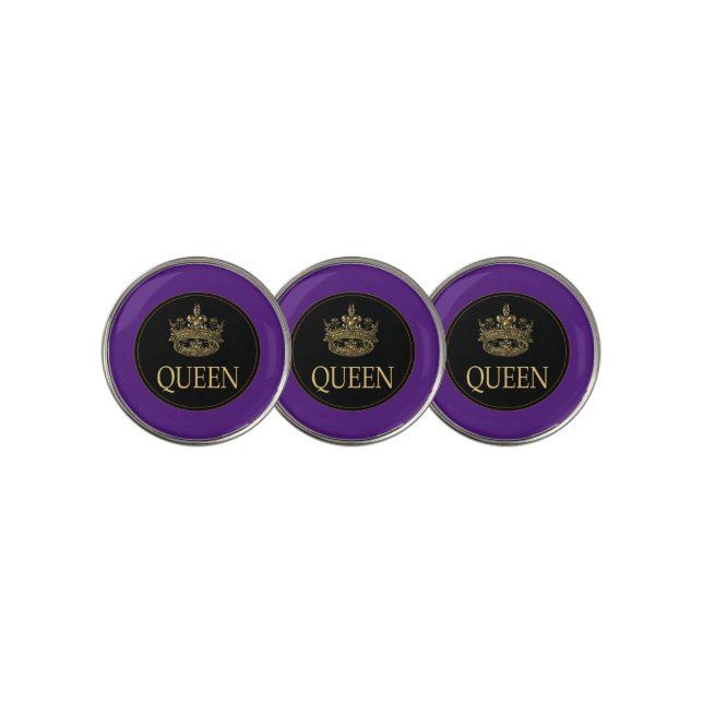 Queen and Crown Emblem Golf Ball Marker (3 Up)