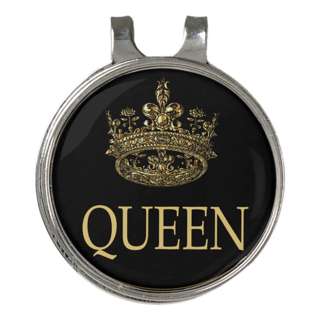 Queen and Crown Emblem Golf Hat Clip (Front)