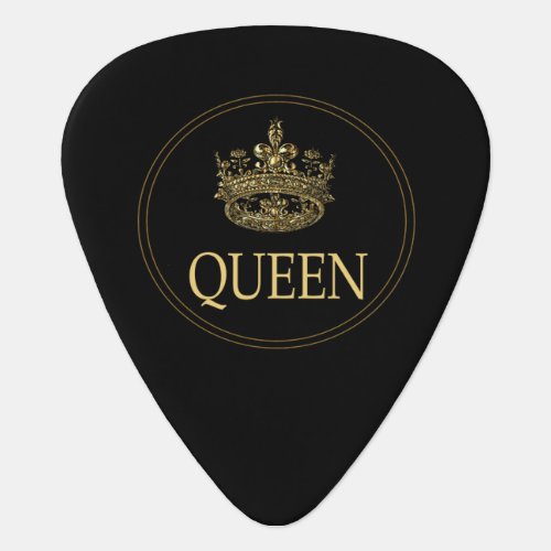 Queen and Crown Emblem Guitar Pick