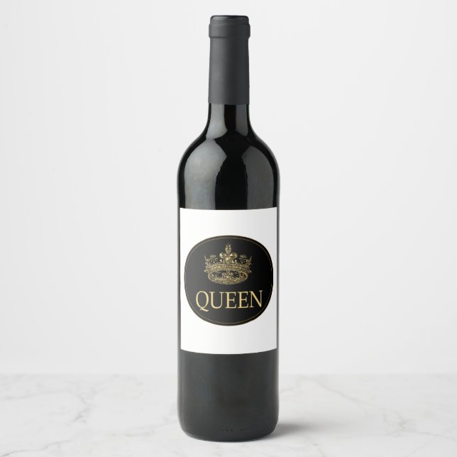 Queen and Crown Emblem Wine Label (Front)