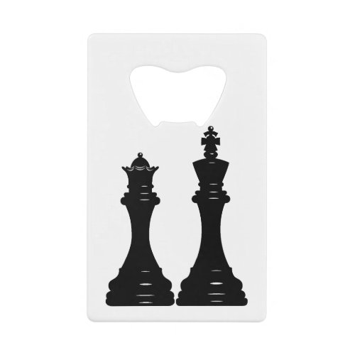 Queen and king chess pieces bottle opener