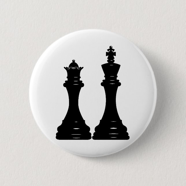 Queen and king chess pieces button (Front)