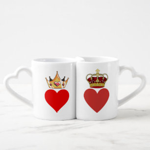 Queen and King of Hearts Coffee Mug Set