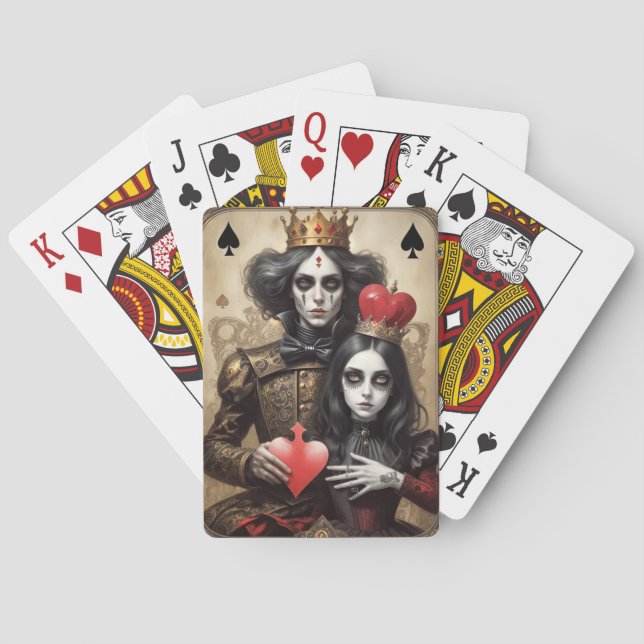 Queen and King of Hearts  Poker Cards (Back)
