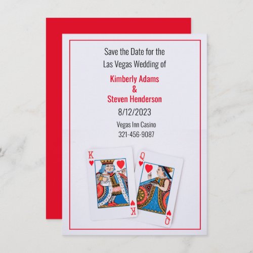 Queen and King of Hearts Wedding Save The Date Invitation
