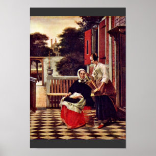 Queen And Servant By Hooch Pieter De (Best Quality Poster