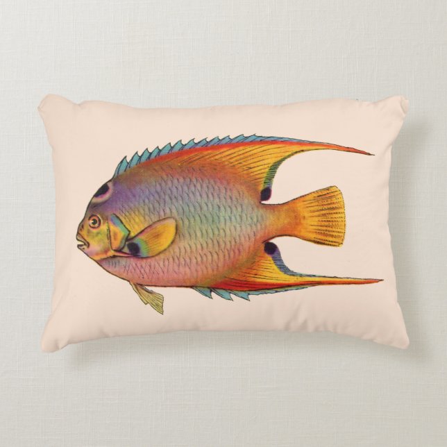 queen angelfish print accent pillow (Front)