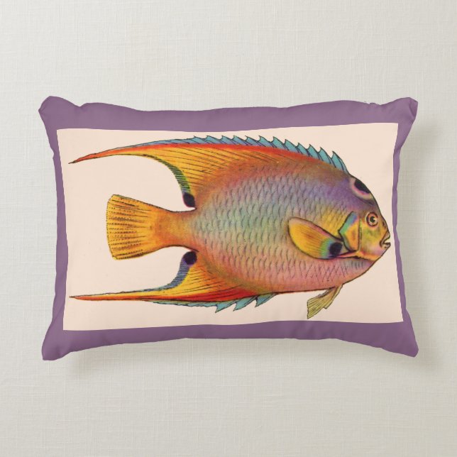 queen angelfish print accent pillow (Front)
