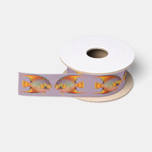 queen angelfish print satin ribbon