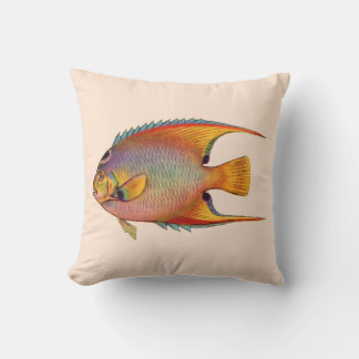 queen angelfish print throw pillow