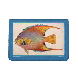 queen angelfish print trifold wallet