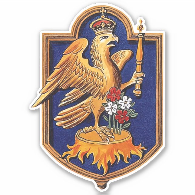 Queen Anne Boleyn Royal Badge White Falcon Sticker (Front)