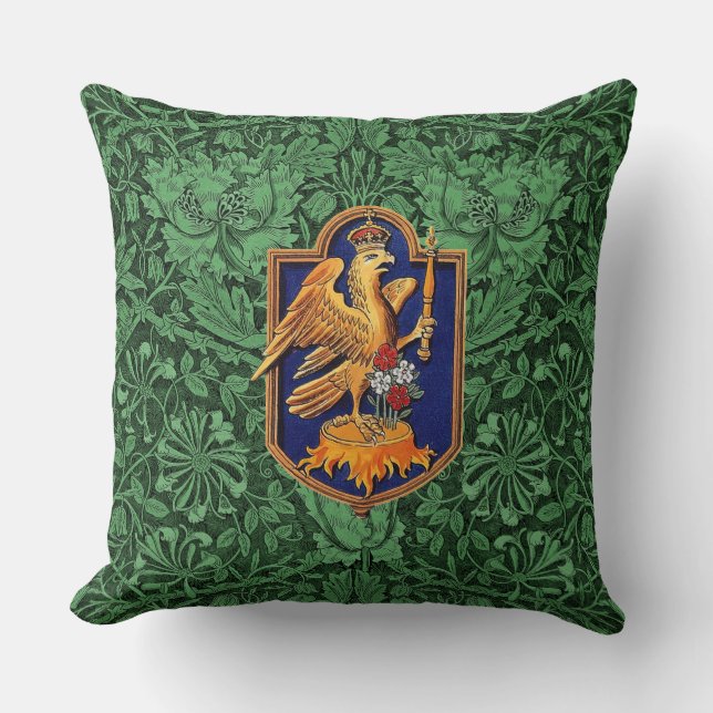 Queen Anne Boleyn Royal Falcon Badge Throw Pillow (Front)