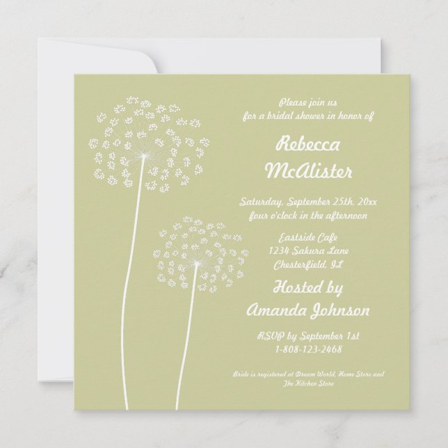 Queen Anne Bridal Shower Invitation (Front)