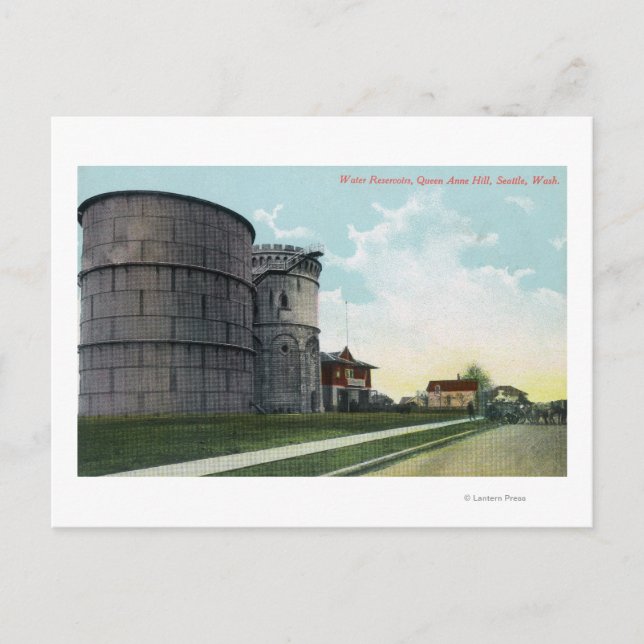 Queen Anne Hill Water Reservoirs Scene Postcard (Front)