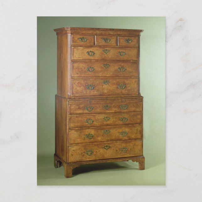 Queen Anne walnut tallboy, early 18th century Postcard (Front)