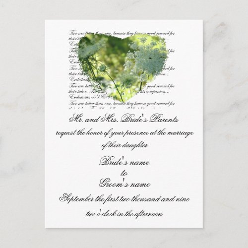 Queen Anne Wedding invitation