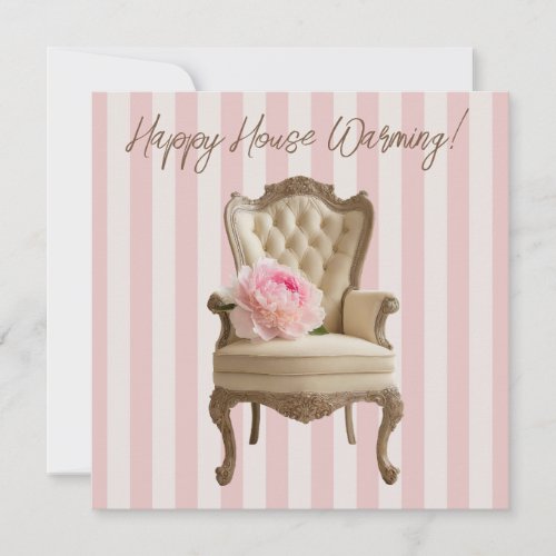 Queen Anne wing chair Pink Peony  Card