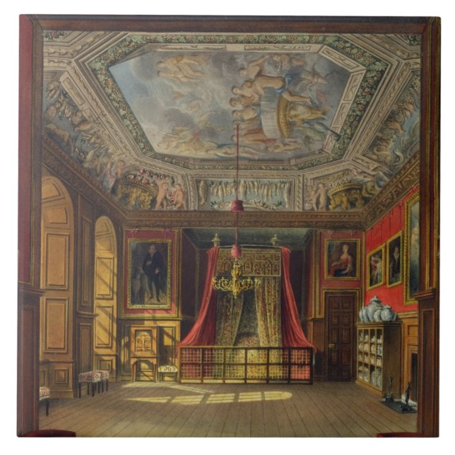 Queen Anne's Bed, Windsor Castle, from 'Royal Resi Ceramic Tile (Front)